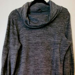 Tacera Large Cowl Neck Grey Sweater Dress